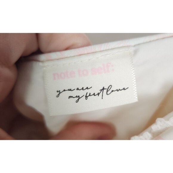Note To Self You Are My First Love Women's Sz. XS/S Ivory & Pink Floral Swimsuit - Picture 3 of 6